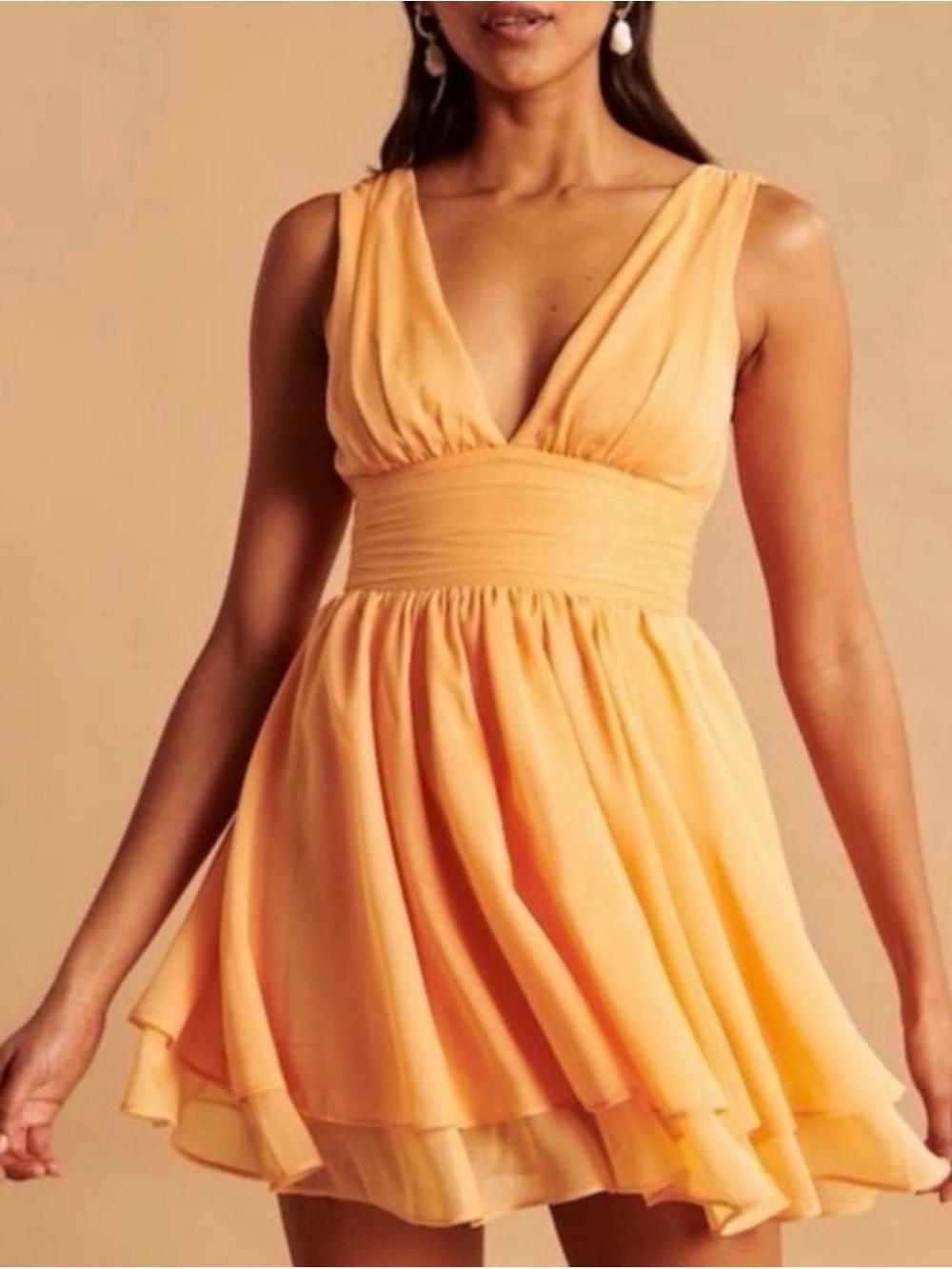 Abercrombie & Fitch Flirty Drama Ruched Mini Dress